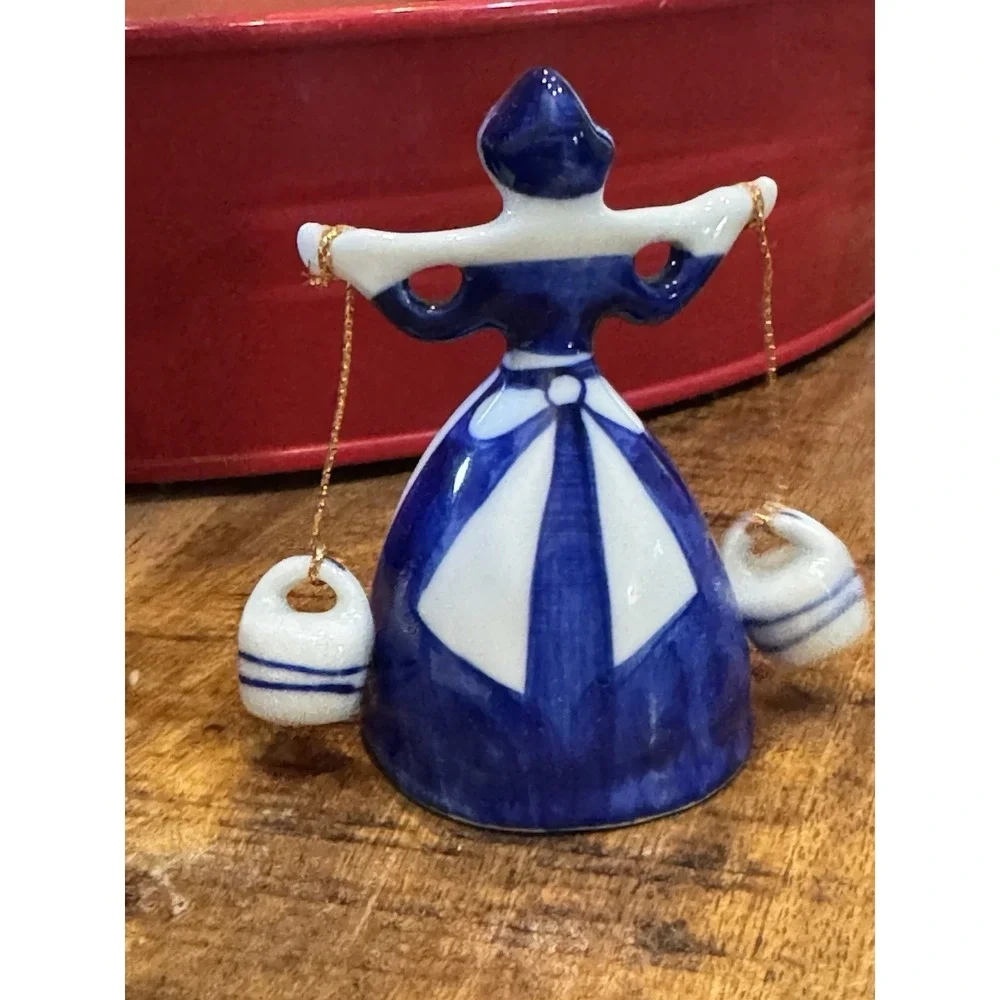 Holland Dutch Girl Vintage Bell‎  Carrying Buckets / Porcelain
